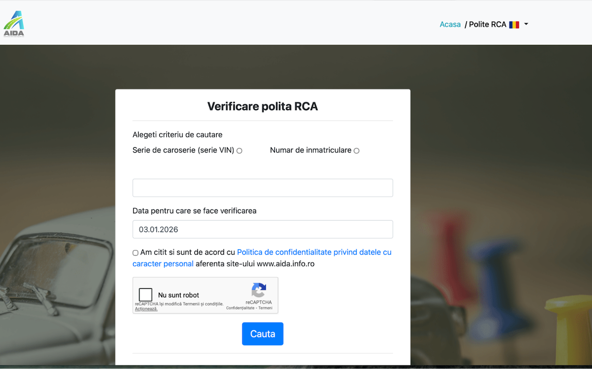 verificare valibiliate rca pasul 1
